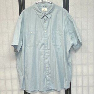 Mutual Weave 4XLT Chambray Button-Up Shirt Short Sleeve Casual 2-Pocket Denim